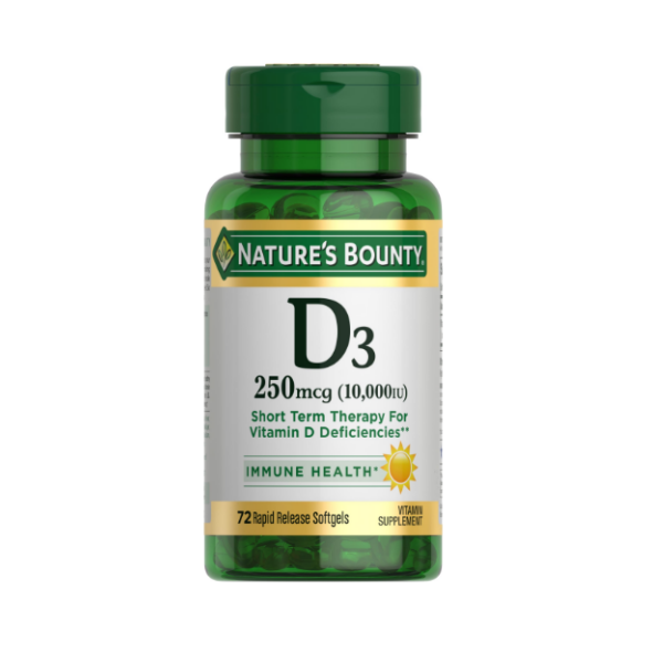 Vitamina D3 250Mcg (10.000Iu) X 72 Cápsulas Blandas Natures Bounty