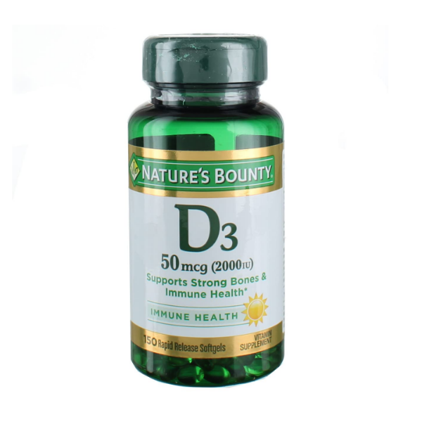 Vitamina D3 50Mcg (2000Iu) X 150 Cápsulas Blandas Natures Bounty
