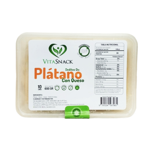 Vitasnack Deditos De Platano Con Queso 10 Unidades