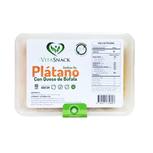 Vitasnack Deditos De Platano Con Queso De Bufala 10 Unidades