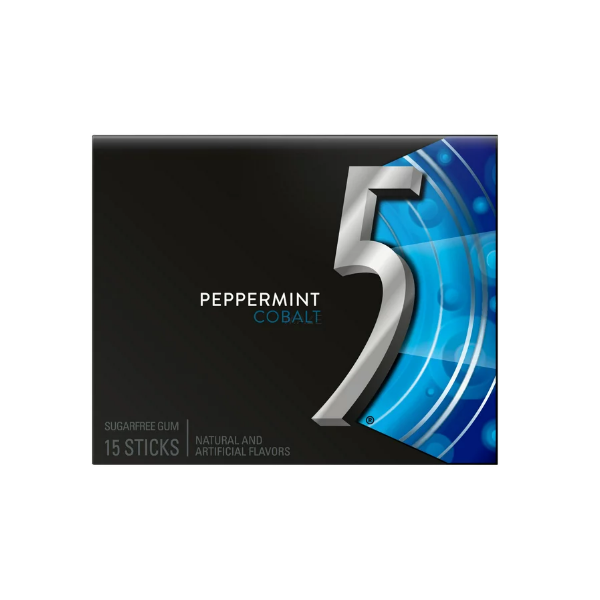 5 Cobalt Chicle Peppermint Sin Azúcar X15 Sticks.