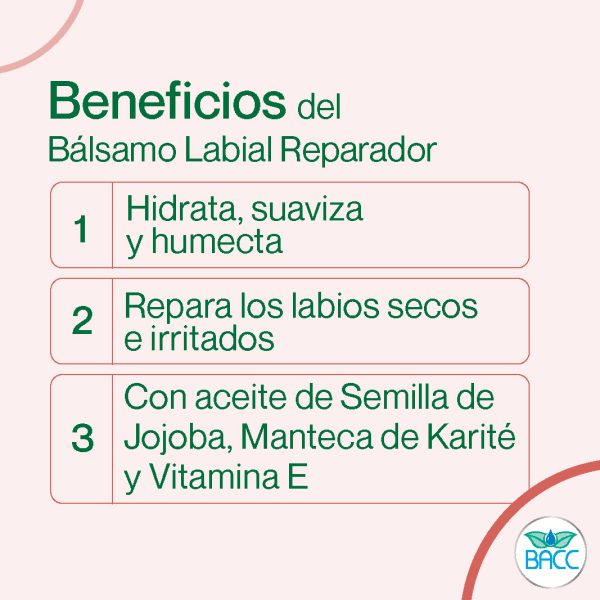 Bacc Balsamo Labial Reparador 17Ml - Imagen 3