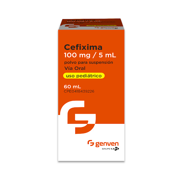 Cefixima Suspensión Polvo 100Mg/5Ml X 60Ml Genven