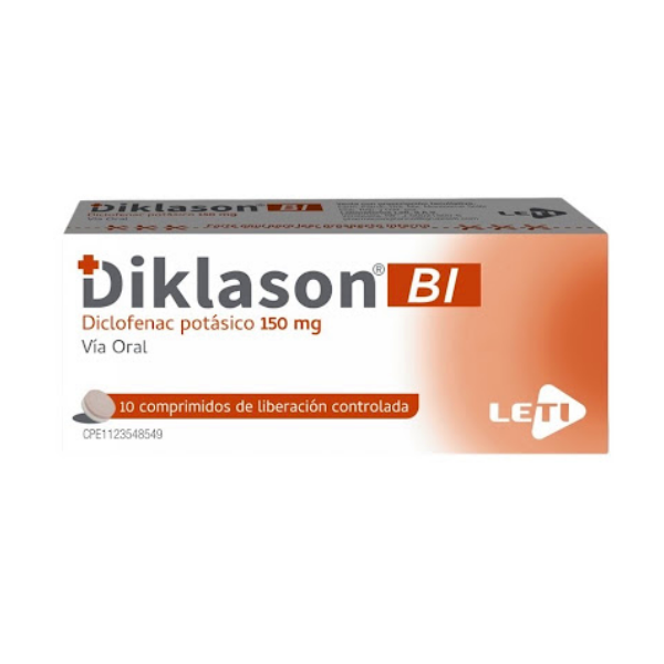 Diklason Bi Diclofenac Potásico 150Mg X 10 Comprimidos Lp Leti