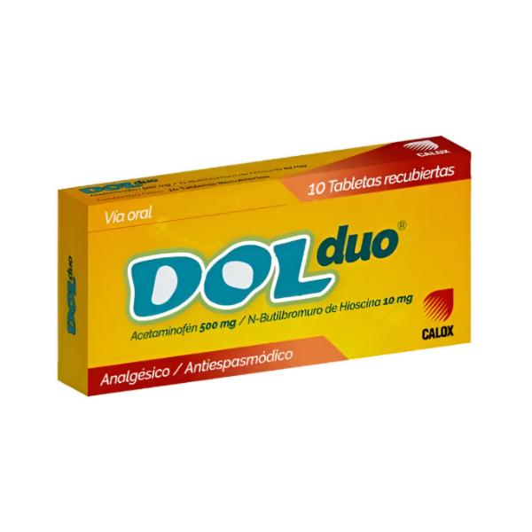 Dol Duo Acetaminofén +  Hioscina 500Mg/10Mg X 10 Tabletas Calox