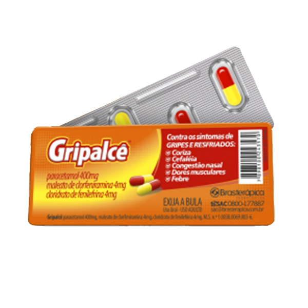Gripalce Clorfeniramina+Fenilefrina+Paracetamol X 10 Cápsulas De Dispensador Brasterapica - Imagen 2
