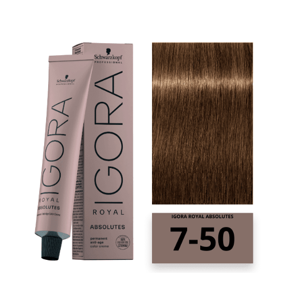 Igora Schwarzkopf Tinte Royal Absolutes 7-50 Rubio Medio Dorado 60Gr - Imagen 2