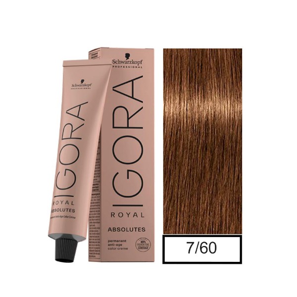 Igora Schwarzkopf Tinte Royal Absolutes 7-60 Rubio Medio Choco. 60Gr - Imagen 2