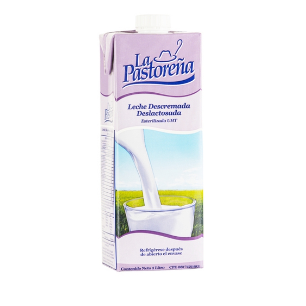 La Pastoreña Leche Descremada y Deslactosada Uht 1Lt.