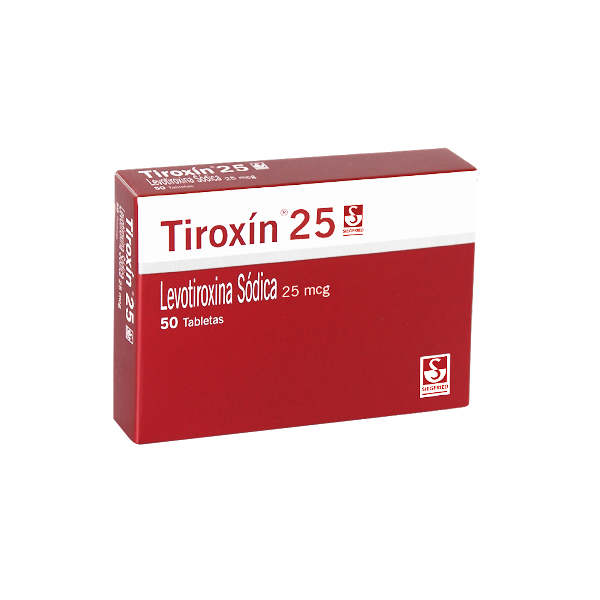 Tiroxin Levotiroxina Sódica 25Mcg X 50 Tabletas Siegfried
