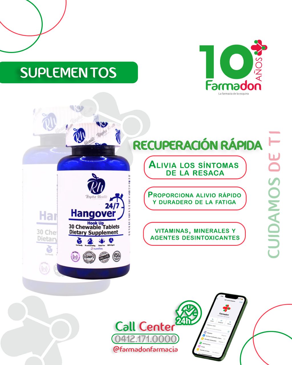 Hangover 24-7 X 30 Tabletas Rapha Health - Imagen 2