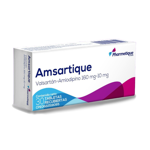 Amsartique Amlodipina + Valsartán 10Mg / 160Mg X 30 Tabletas Pharmetique