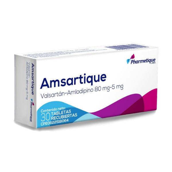 Amsartique Amlodipina + Valsartán 5Mg / 80Mg X 30 Tabletas Pharmetique