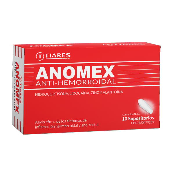 Anomex X 10 Supositorios Rectal Tiares