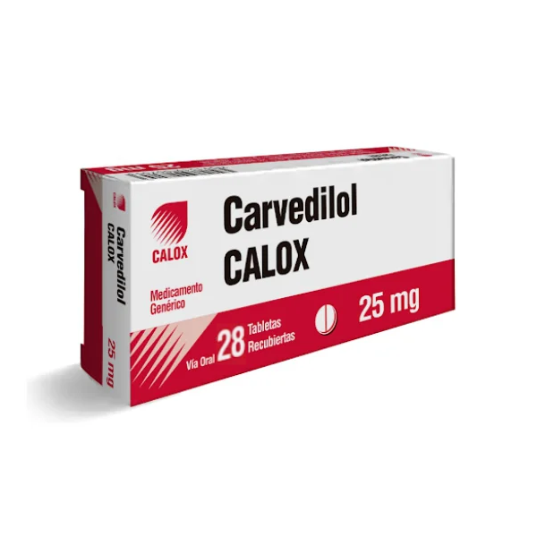 Carvedilol 25Mg X 28 Tabletas  Calox