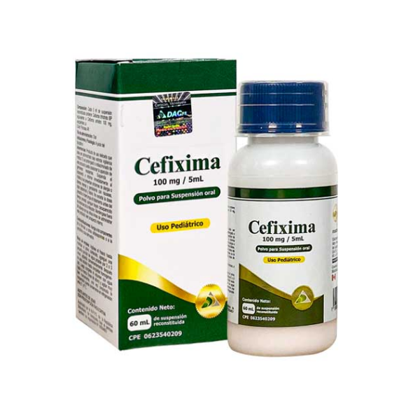 Cefixima Suspensión Polvo 100Mg/5Ml X 60Ml Dac55