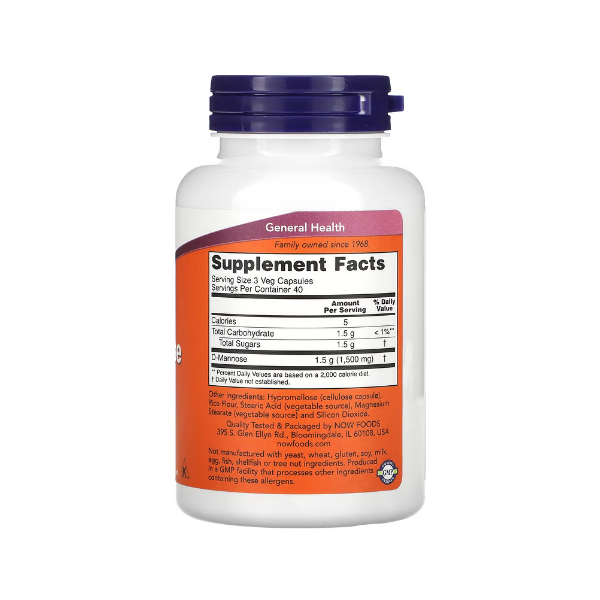 D Mannose 500Mg X 120 Cápsulas Now - Imagen 2