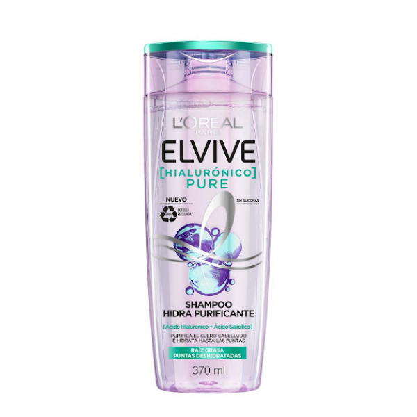 Elvive Champu Hidra Hialurónico Pure/ Ácido Salicílico 370Ml