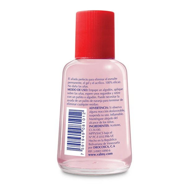 Valmy Removedor De Esmalte Permanente Gel Y Acrílico 100Ml - Imagen 2