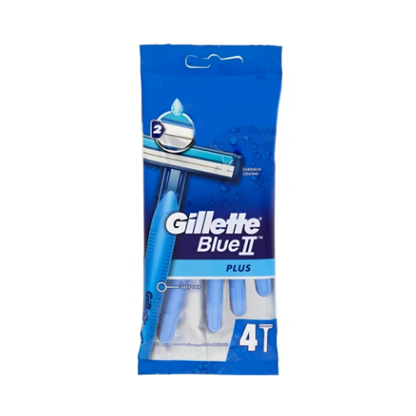 Gillette Afeitadora Blue Ii Plus 2 Hojillas X4 Unidades