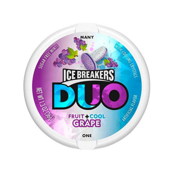 Ice Breakers Duo Caramelos Fruit + Cool Grape Sin Azúcar X36Gr
