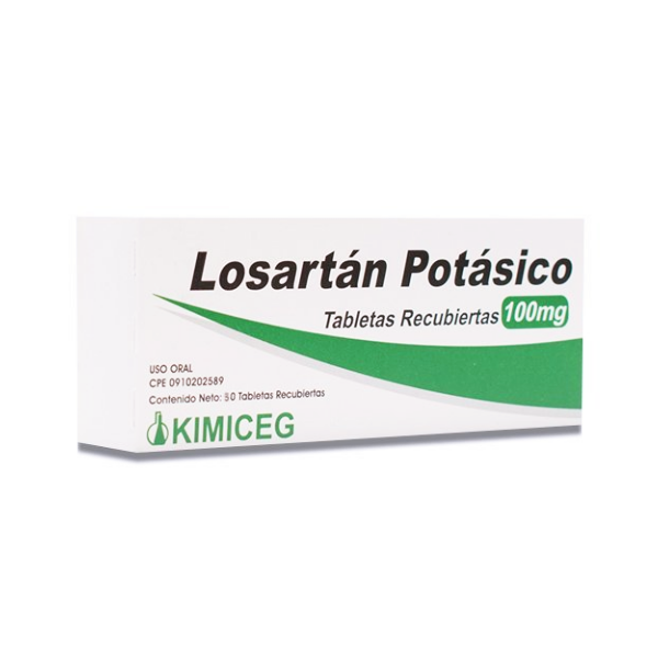 Losartán Potásico 100Mg X 30 Tabletas Kimiceg