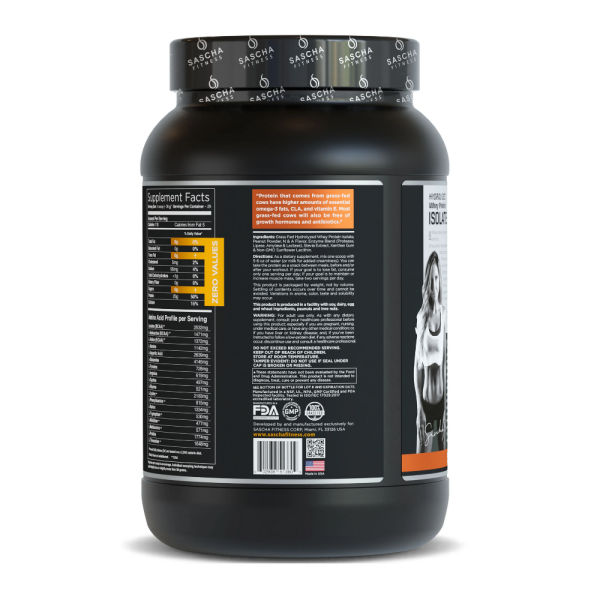 Sascha Fitness Isolate Whey Protein Mantequilla De Maní Polvo X1044Gr - Imagen 3