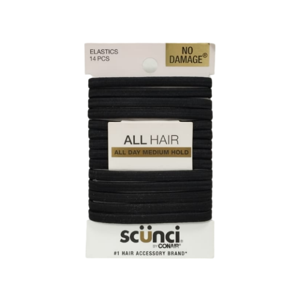 Scunci Set.14 Piezas/Colas De Cabello Elasticas Negra