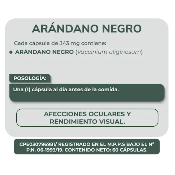Arandano Negro 343Mg X 60 Cápsulas Herbaplant - Imagen 2