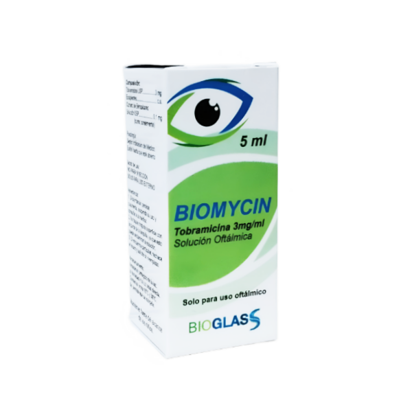 Biomycin Tobramicina 3Mg/Ml Solución Oftálmica X 5Ml Bioglass