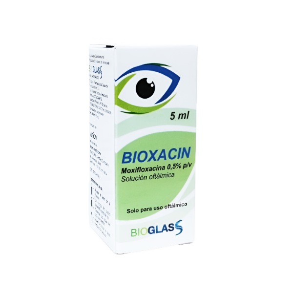 Bioxacin Moxifloxacina Solución Oftálmica 0.5% X5Ml . Bioglass