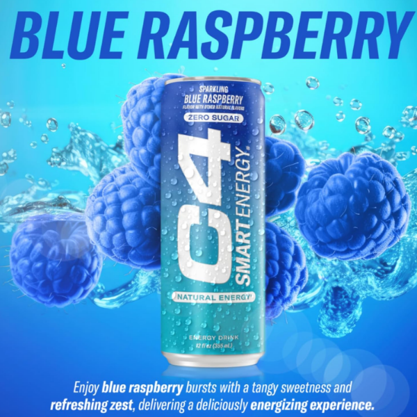C4 Smart Energy Drink Blue Raspberry Sin Azúcar 355Ml - Imagen 2