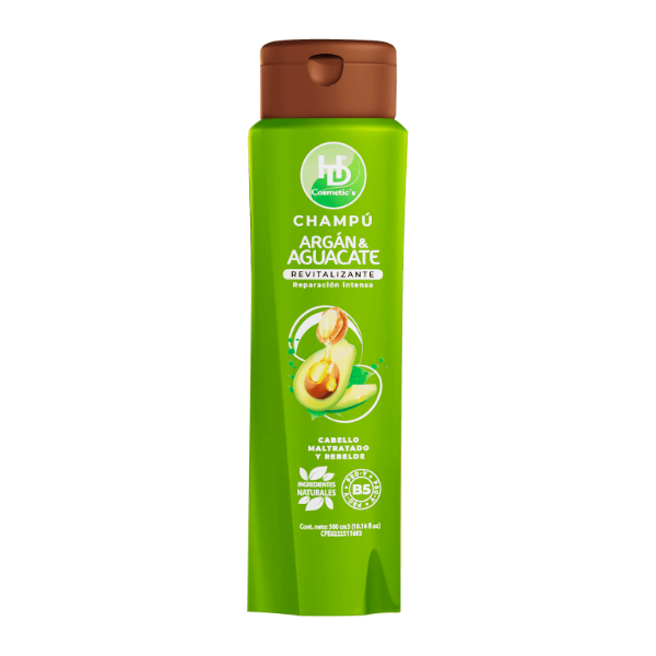 Hd Cosmetic Champu Argan & Aguacate Revitalizante 300Ml