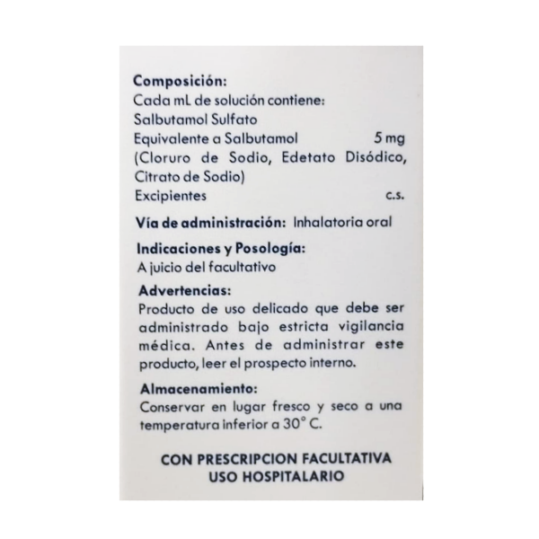 Salbutamol Solución Para Nebulizar 5Mg/Ml X 15Ml Drotafarma - Imagen 2