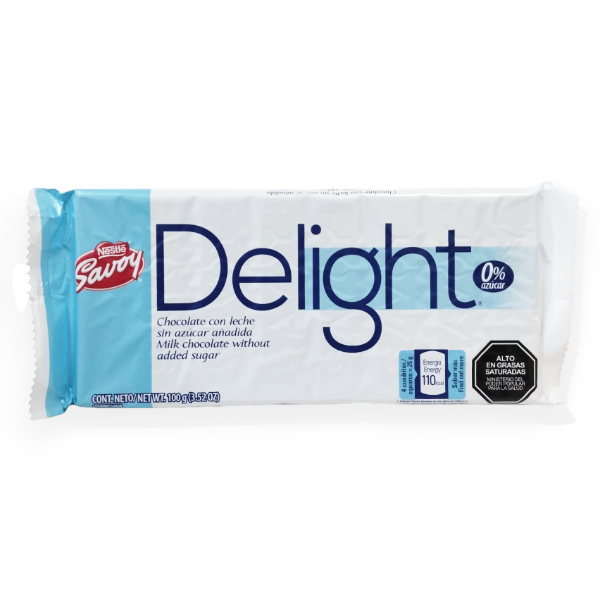 Savoy Delight Chocolate Con Leche/ 0% Azúcar. 100Gr.