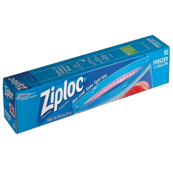 Sc-Johnson Ziploc Bolsas Para Congelador 2 Galónes (33cmx38,1cm) X 10 Unidades.