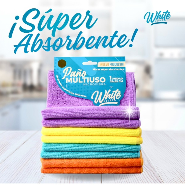 White House Paño Multiuso Microfibra 35X35Cm X 1 Unidad - Imagen 2