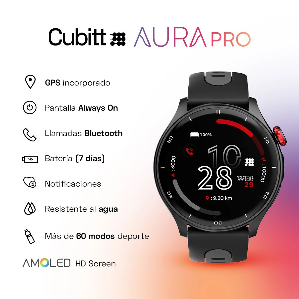 Cubitt Reloj Aura Pro Negro Smartwatch Ct-Aurap1 - Imagen 3