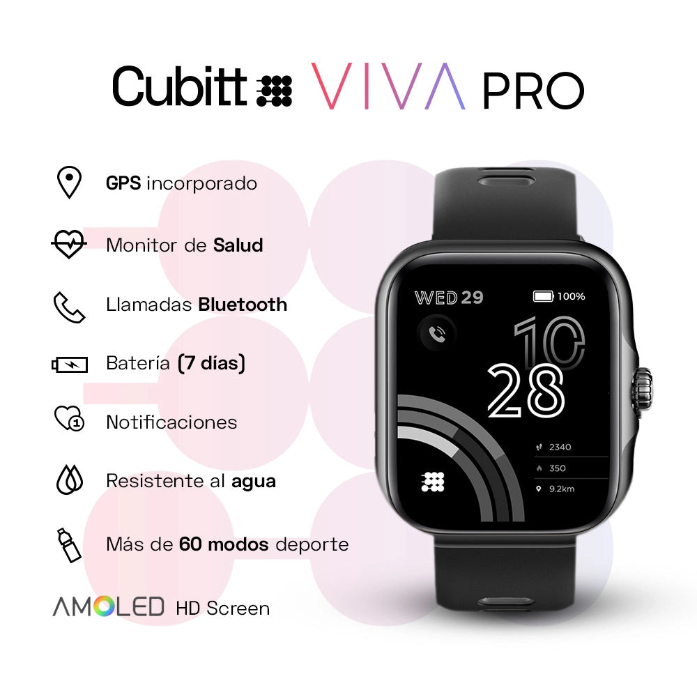Cubitt Reloj Viva Pro Negro Smartwatch Ct-Vivap1 - Imagen 3