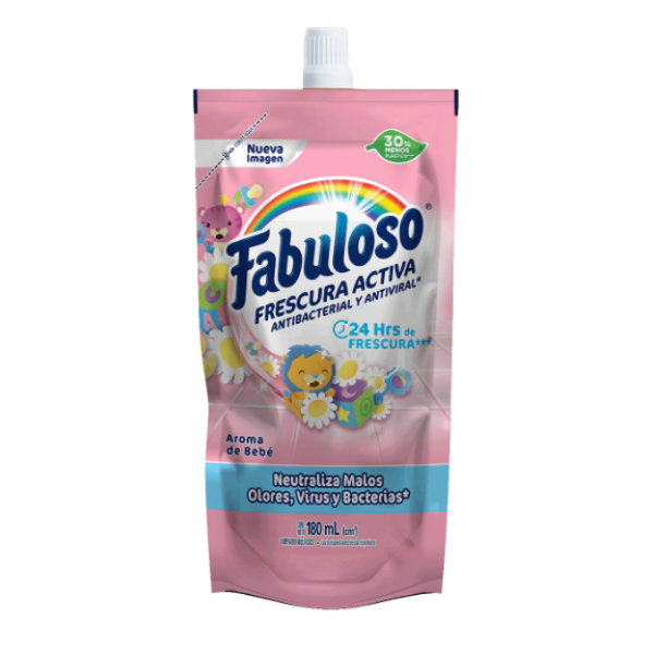 Fabuloso Antibacterial Antiviral Ultra Frescura Aroma Bebe. 180Ml