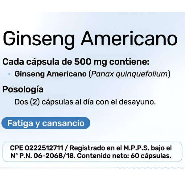 Ginseng Americano X 60 Cápsulas Bioinfinity - Imagen 2