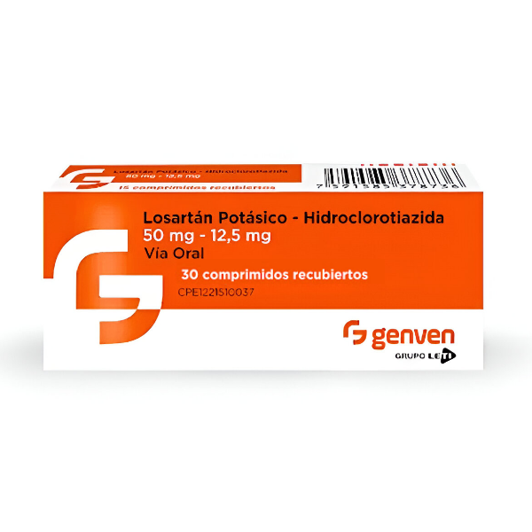 Losartan Potasico Hct 50/12.5Mg X 30 Comprimidos Genven