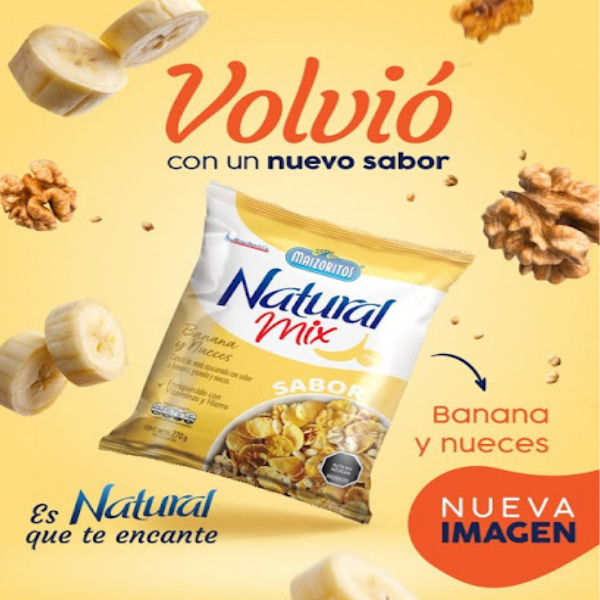 Maizoritos Cereal Natural Mix Banana+Nueces 270Gr. - Imagen 2