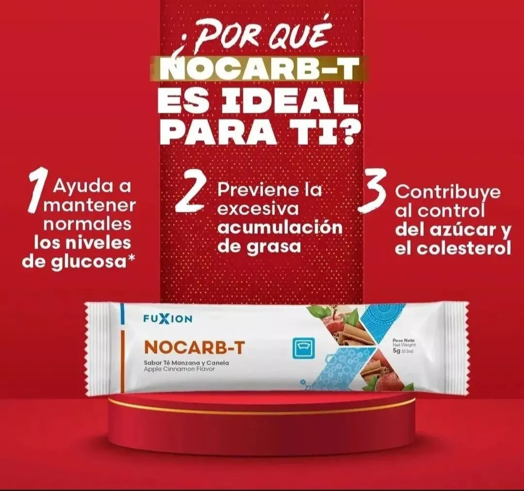 Nocarb-T (Té/Alimento En Polvo) Retrasa Absorción De Carbohidratos /Azúcares Sachet 5Gr Fuxion - Imagen 5