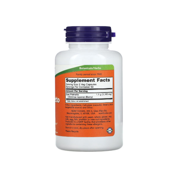 Saw Palmetto 550Mg X 100 Cápsulas Now - Imagen 2