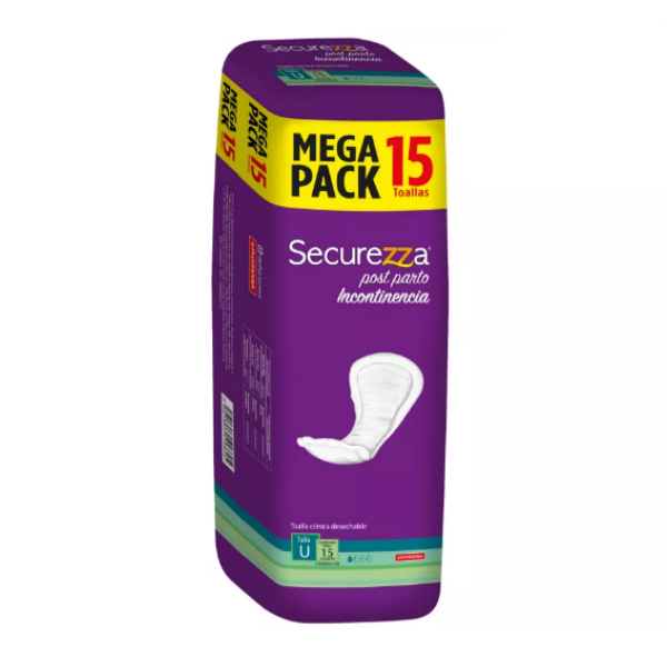 Securezza Toallas Post Parto Mega Pack X 15 Unidades