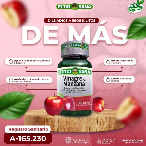Vinagre De Manzana X 60 Tabletas Fitosana - Imagen 2