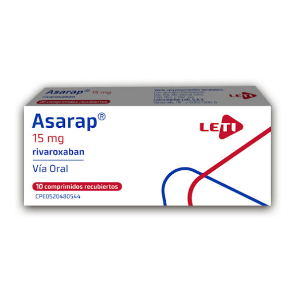 Asarap Rivaroxaban 15Mg X 10 Comprimidos Leti