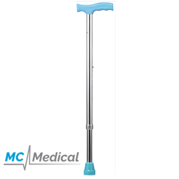 Bastón De 1 Punto Ajustable Plateado. Mc Medical