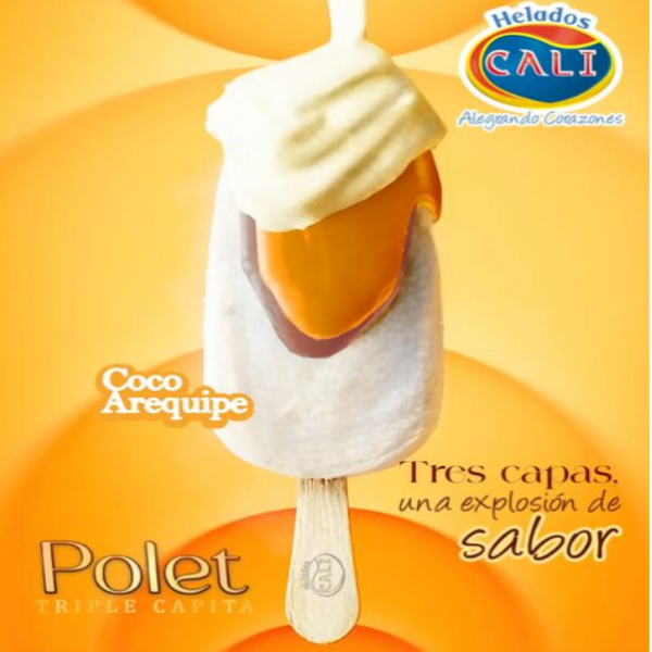 Cali Helado Paleta Polet Triple Coco Arequipe - Imagen 3